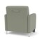 Lesro Siena Lounge Reception Wide Guest Chair w/ Front Casters, Brushed Steel Back Legs, OH Eucalyptus Uph SN1201 - alternate 3